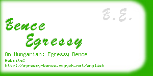 bence egressy business card